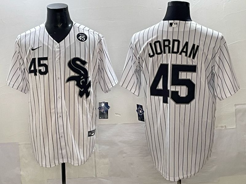 Men Chicago White Sox #45 Jordan white Nike MLB 2025 jersey 014